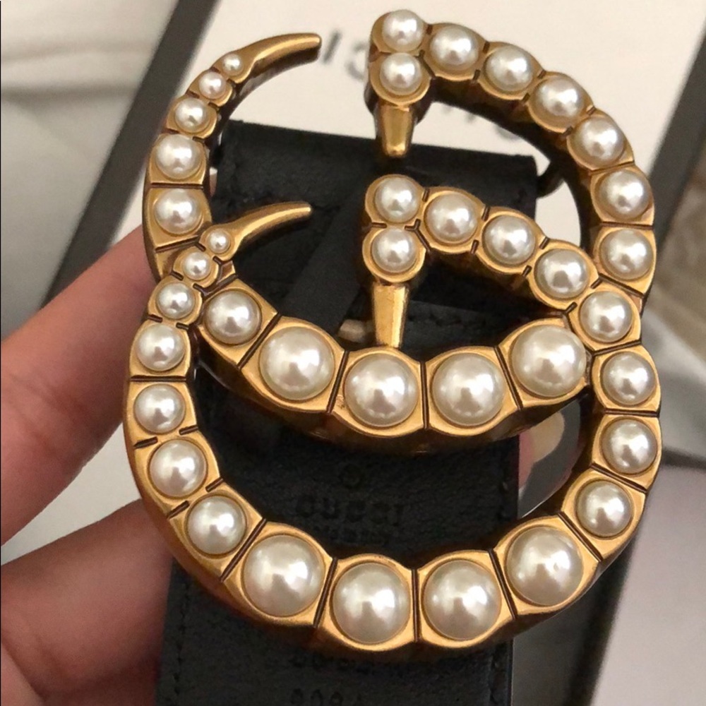 Gucci Double G buckle Pearl Belt